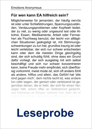EA - Emotions Anonymous – Bild 4